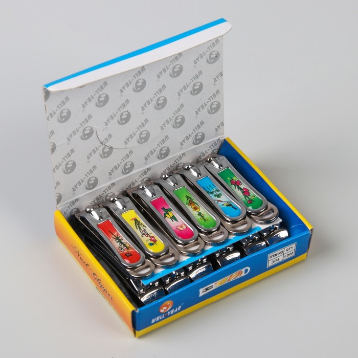 Кусачки-книпсер маникюрные "Цветы", с пилкой, 5(±0,5)см, цвет МИКС