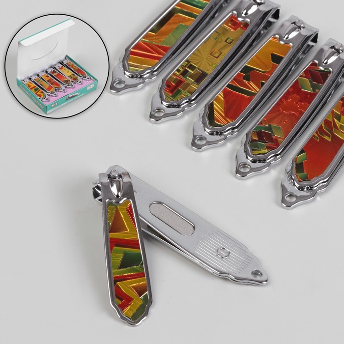 Кусачки-книпсер педикюрные "Рассвет", с пилкой, 7(±0,5)см, цвет МИКС