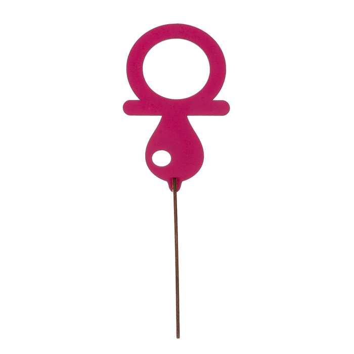 Топпер "Пустышка" из фанеры, 7х13 см, розовый