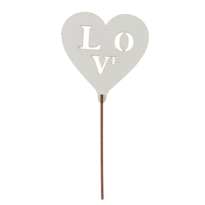 Топпер "Сердце" из фанеры, 11х11 см, белый