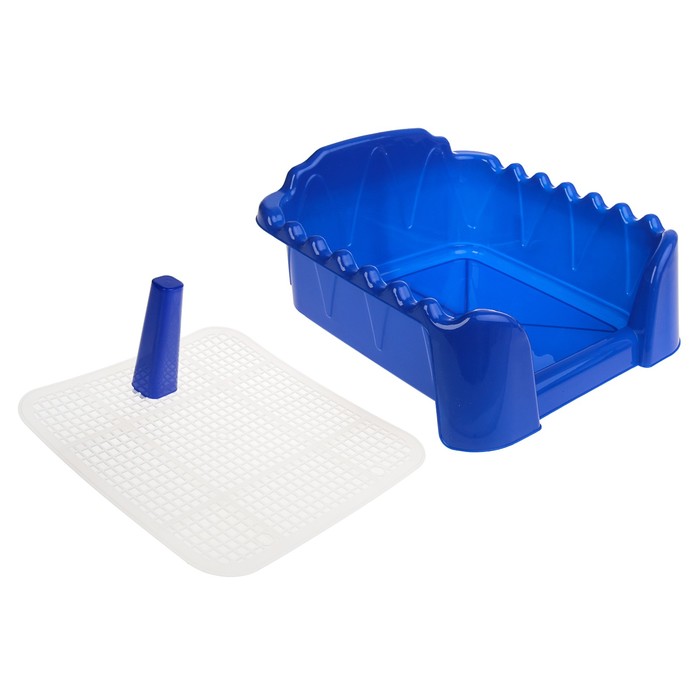 Туалет "Риф" со столбиком, для собак, 40 х 40 см, синий