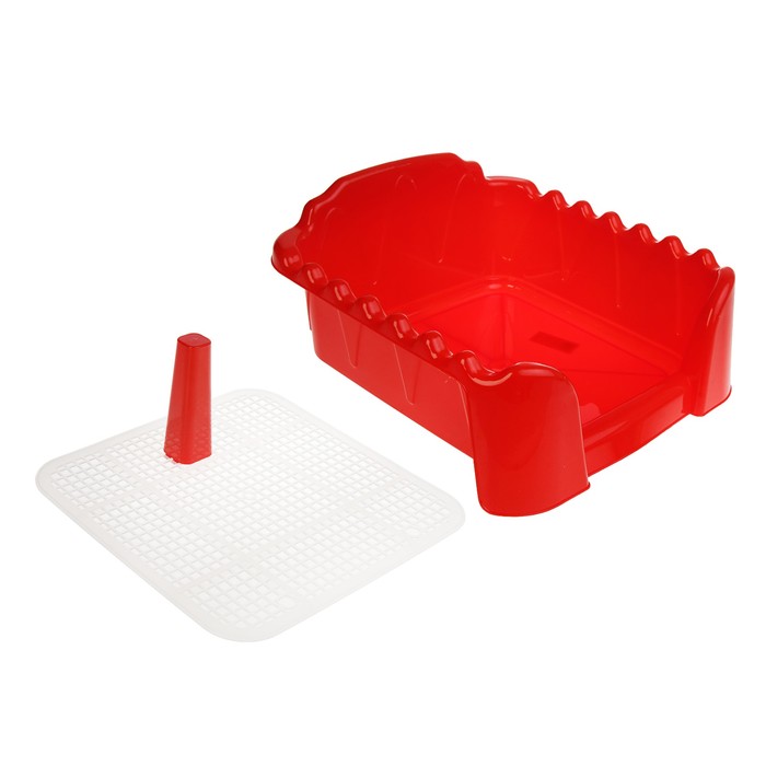 Туалет "Риф" со столбиком, для собак, 40 х 40 см, красный