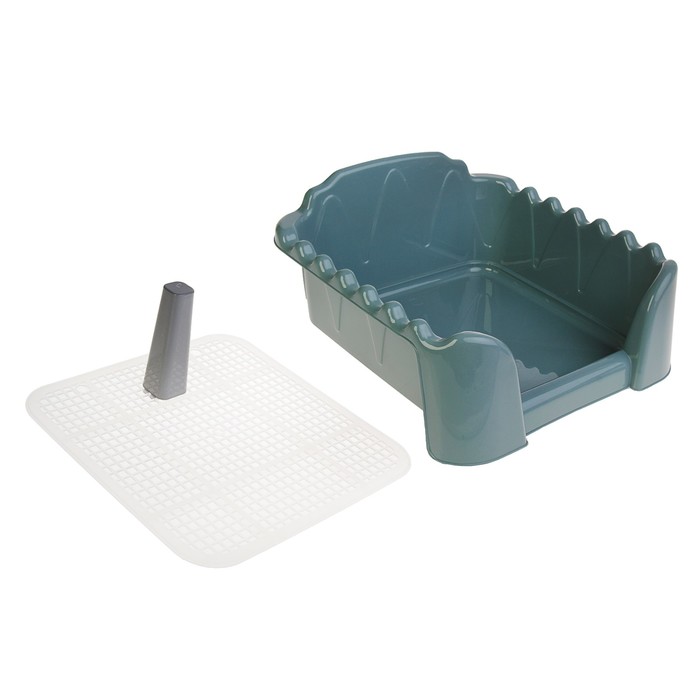 Туалет "Риф" со столбиком, для собак, 40 х 40 см, серый