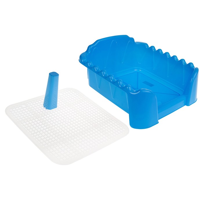 Туалет "Риф" со столбиком, для собак, 40 х 40 см, голубой