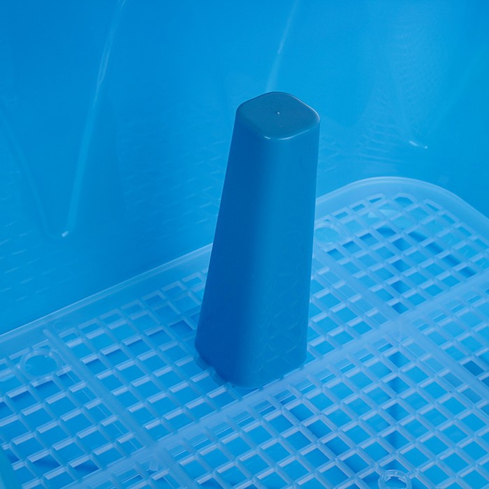 Туалет "Риф" со столбиком, для собак, 40 х 40 см, голубой