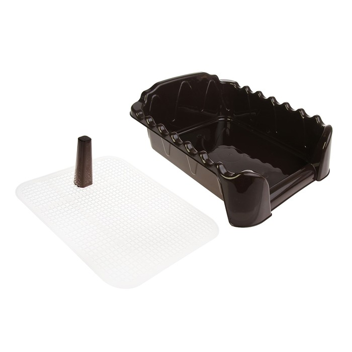 Туалет "Риф" со столбиком, для собак, 60 х 40 см, шоколадный