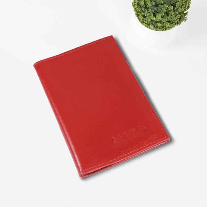 Обложка для автодокументов, цвет алый