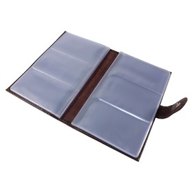 

Визитница, кнопка, натуральная кожа, цвет коричневый