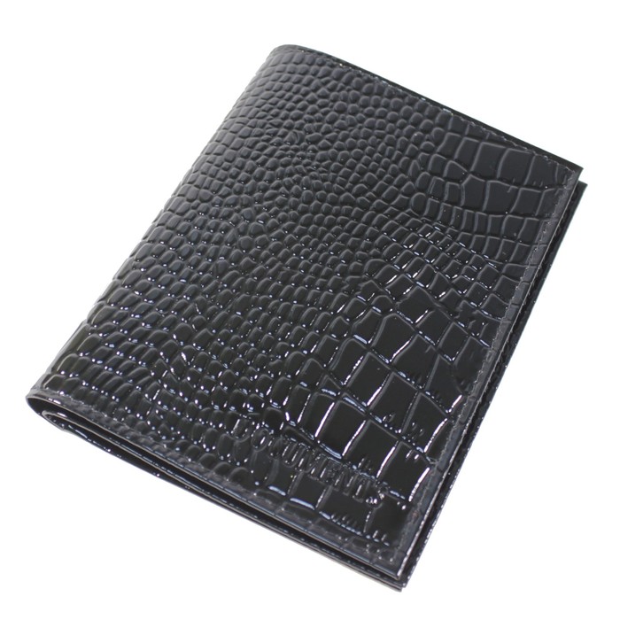 Обложка для автодокументов, отдел для паспорта, цвет чёрный