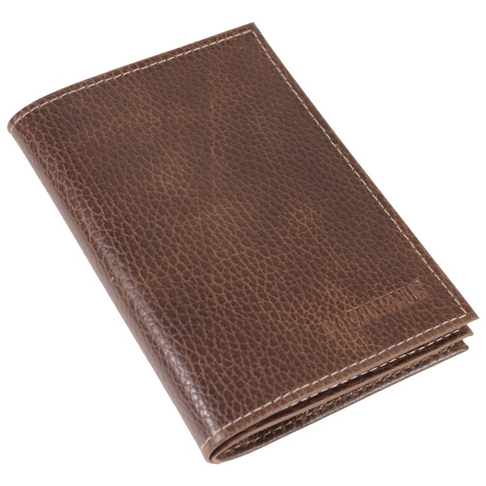 Обложка для автодокументов, отдел для паспорта, цвет коричневый