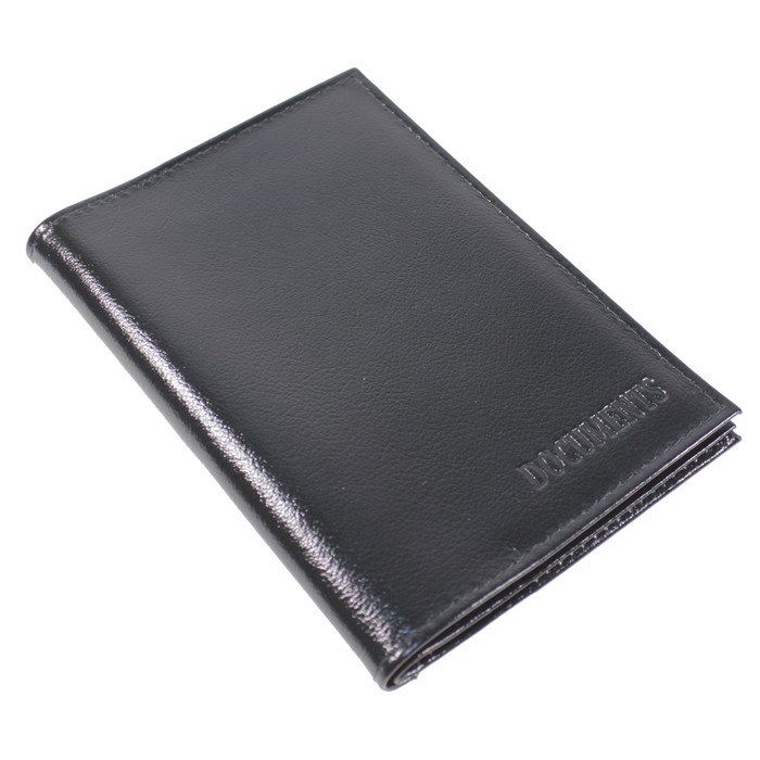 Обложка для автодокументов, отдел для паспорта, цвет чёрный