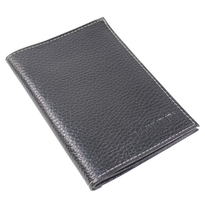 Обложка для автодокументов, отдел для паспорта, цвет чёрный