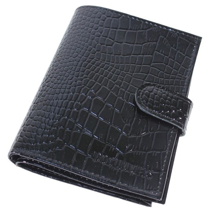 Обложка для автодокументов, отдел для паспорта, для купюр, цвет чёрный