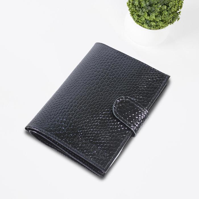 Обложка для автодокументов, отдел для паспорта, для купюр, цвет чёрный