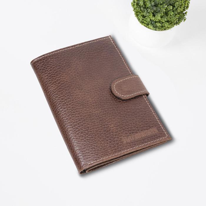 Обложка для автодокументов, отдел для паспорта, для купюр, цвет коричневый
