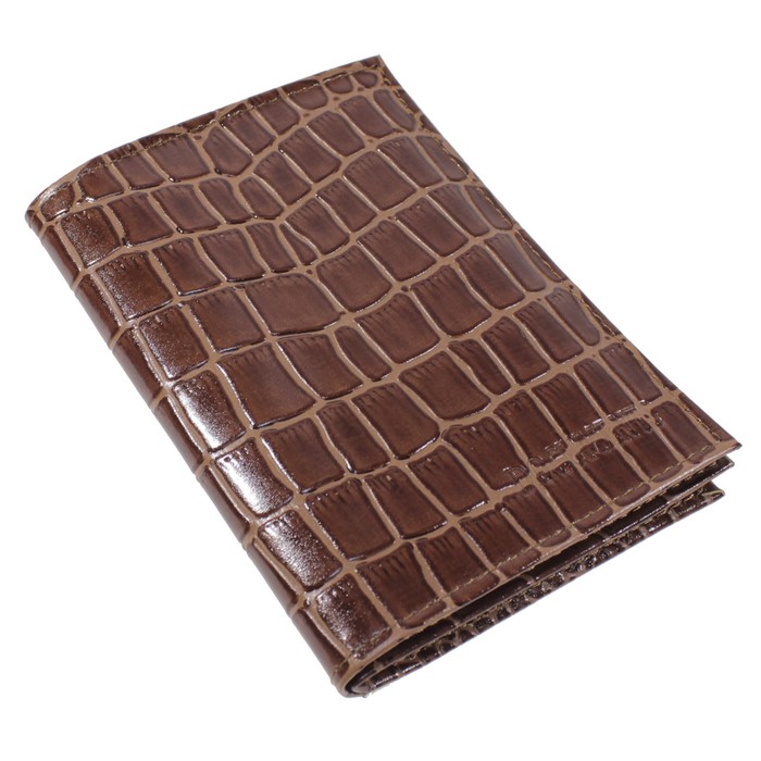 Обложка для автодокументов, отдел для паспорта, для кредитных карт, цвет коричневый