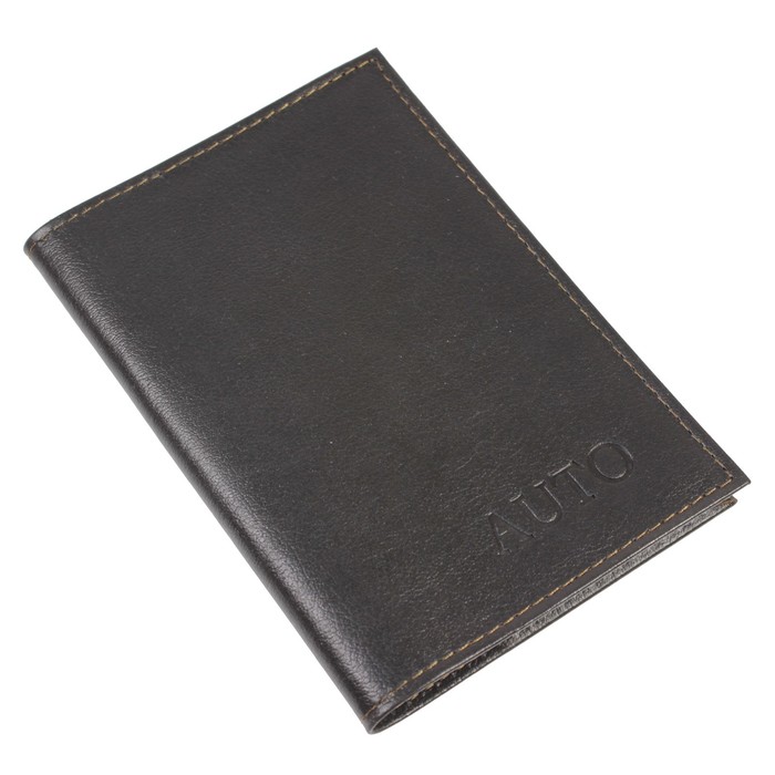 Обложка для автодокументов, отдел для паспорта, для кредитных карт, цвет коричневый