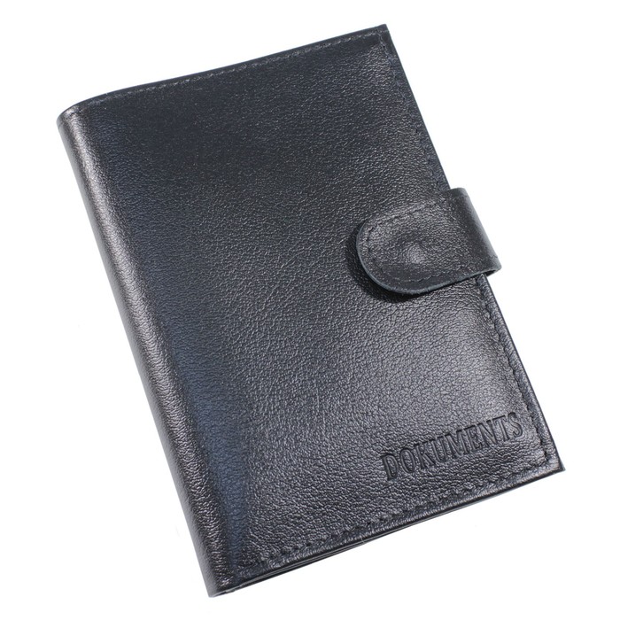 Обложка для автодокументов, отдел для паспорта, для купюр, для кредитных карт, цвет чёрный