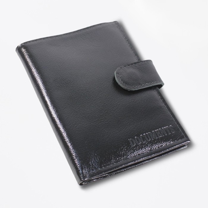 Обложка для автодокументов, отдел для паспорта, для купюр, для кредитных карт, цвет чёрный