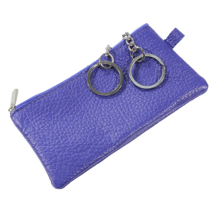 Ключница на молнии, цвет васильковый