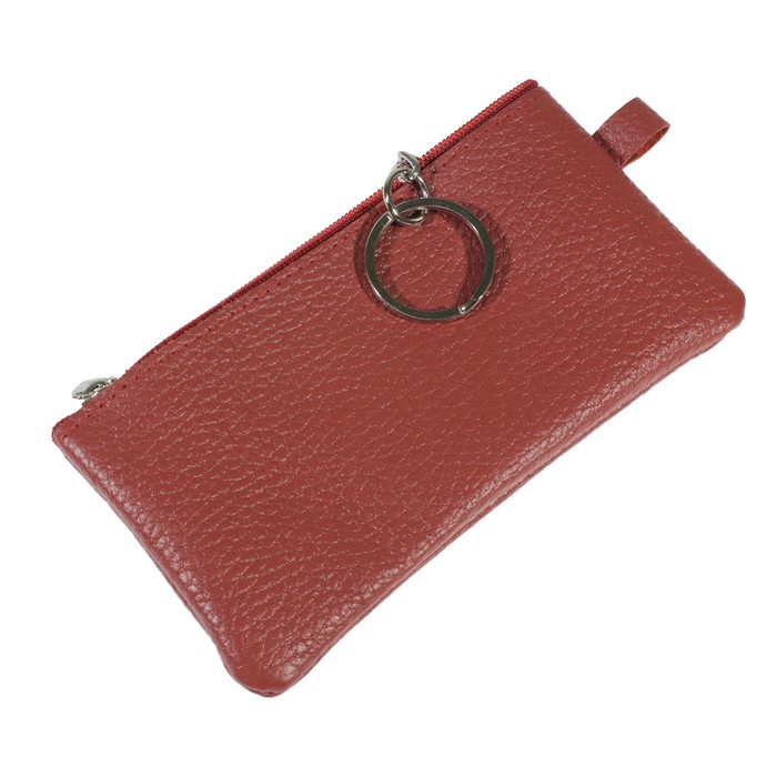 Ключница на молнии, цвет красный