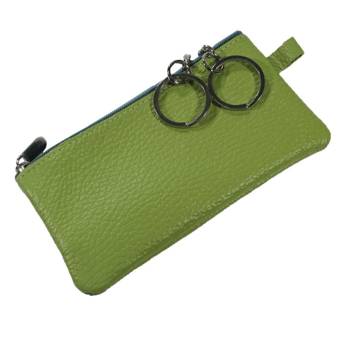 Ключница на молнии, цвет салатовый