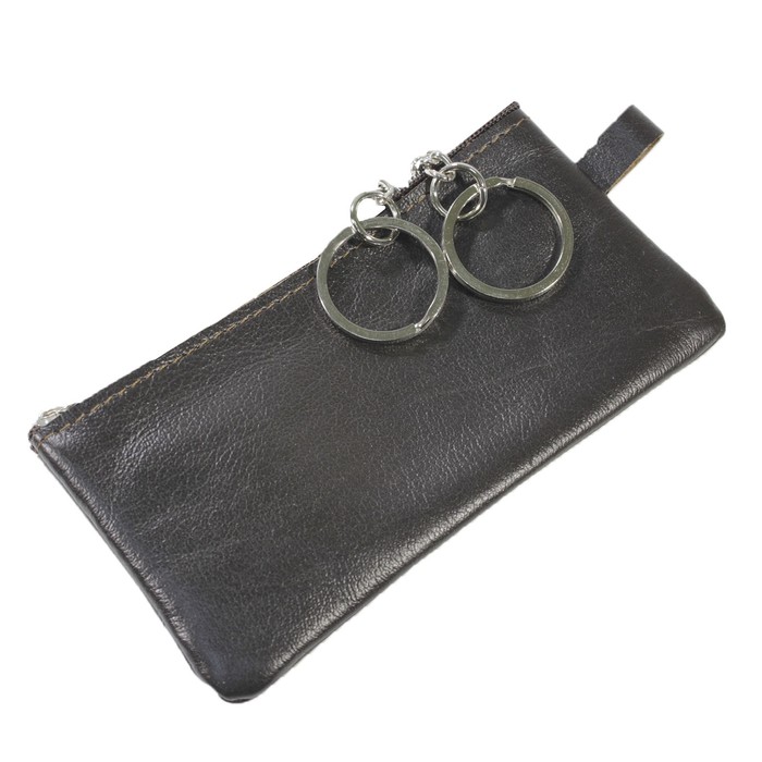 Ключница на молнии, цвет коричневый