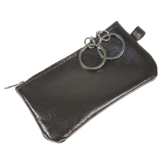 Ключница на молнии, цвет коричневый