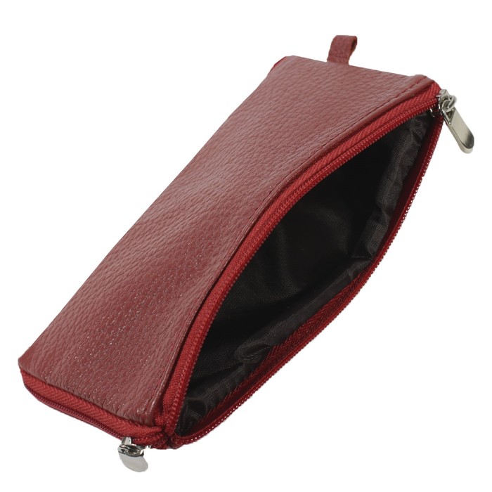 Ключница на молнии, цвет красный