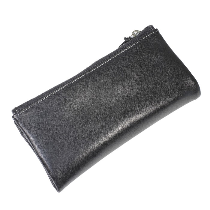 Портмоне-купюрник, кнопка, натуральная кожа, цвет чёрный галант