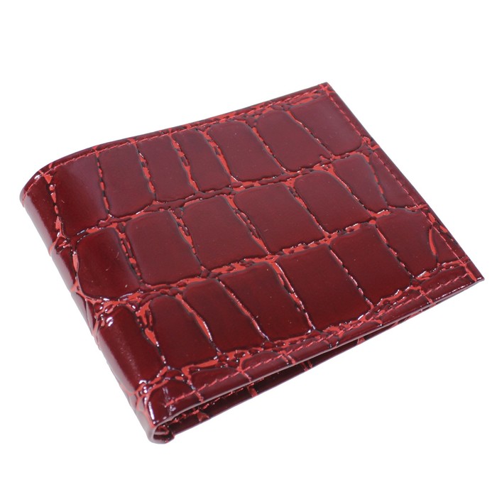 Портмоне, натуральная кожа, цвет красный скат