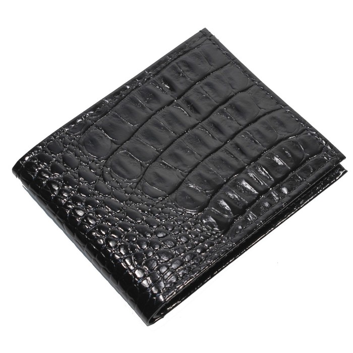 Портмоне мужское, натуральная кожа, цвет чёрный крокодил