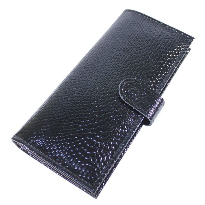 Купюрник жен., кнопка, н/к, цвет чёрная змея Пр950-201