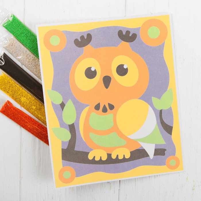 Песочная фреска "Совушка" 2725