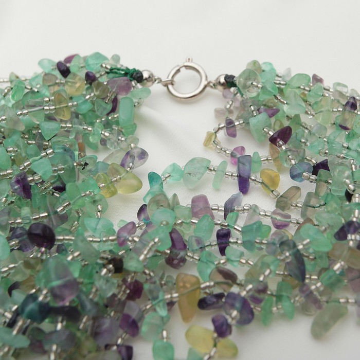 Бусы 8 рядов крошка на нитке "Флюорит"