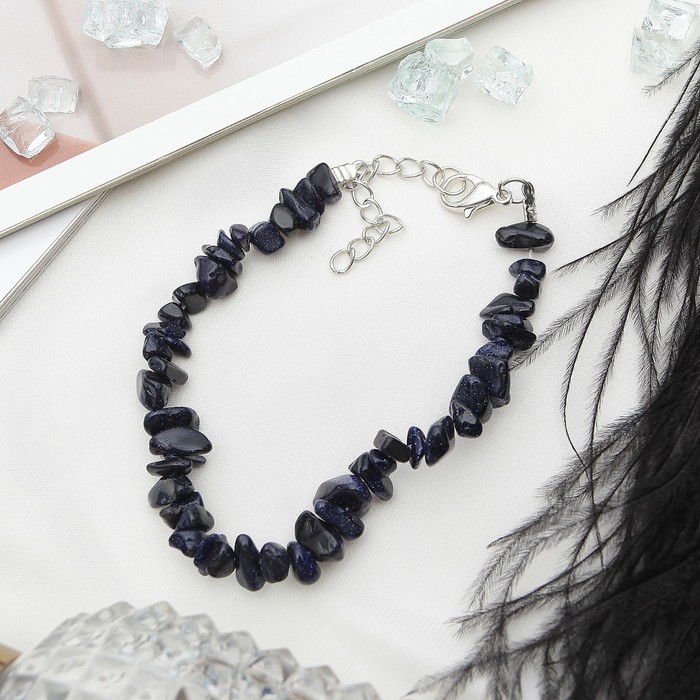 Браслет крошка 1 нить "Авантюрин синий"