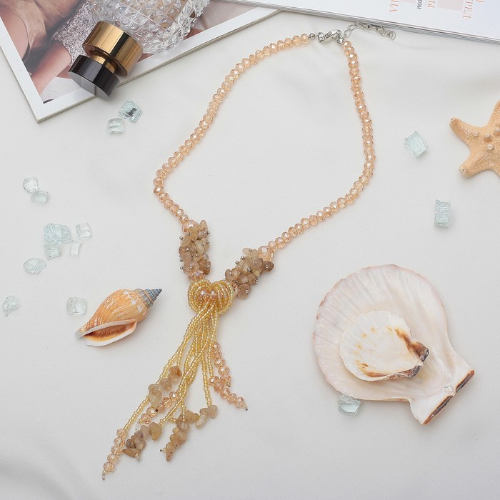 Бусы-галстук с хрусталем "Цитрин"