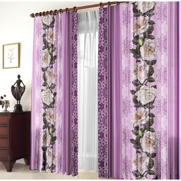 Комплект штор "Великолепие", размер 150х270 см-2 шт., габардин