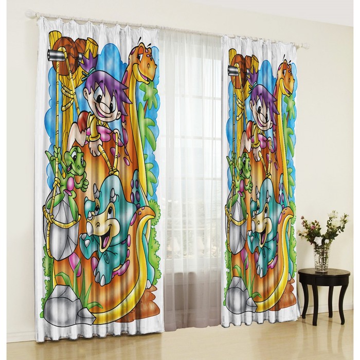 Комплект штор "Дино", размер 150х270 см-2 шт., габардин