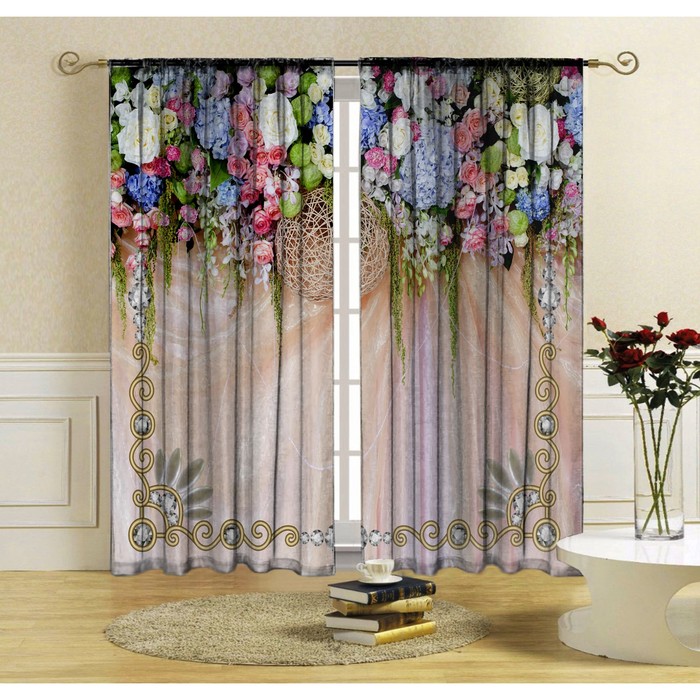 Комплект штор "Арабеска", размер 150х270 см-2 шт., габардин