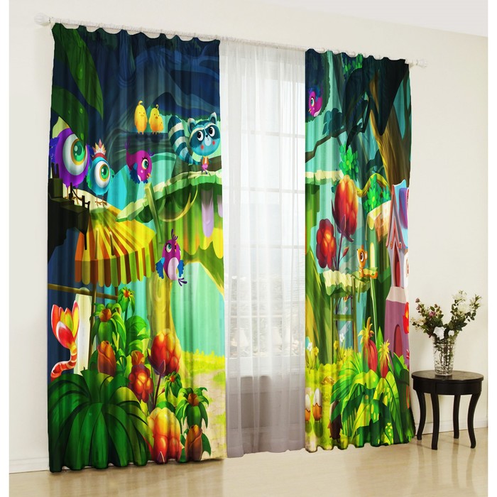 Комплект штор "Мульт", размер 150х270 см-2 шт., габардин