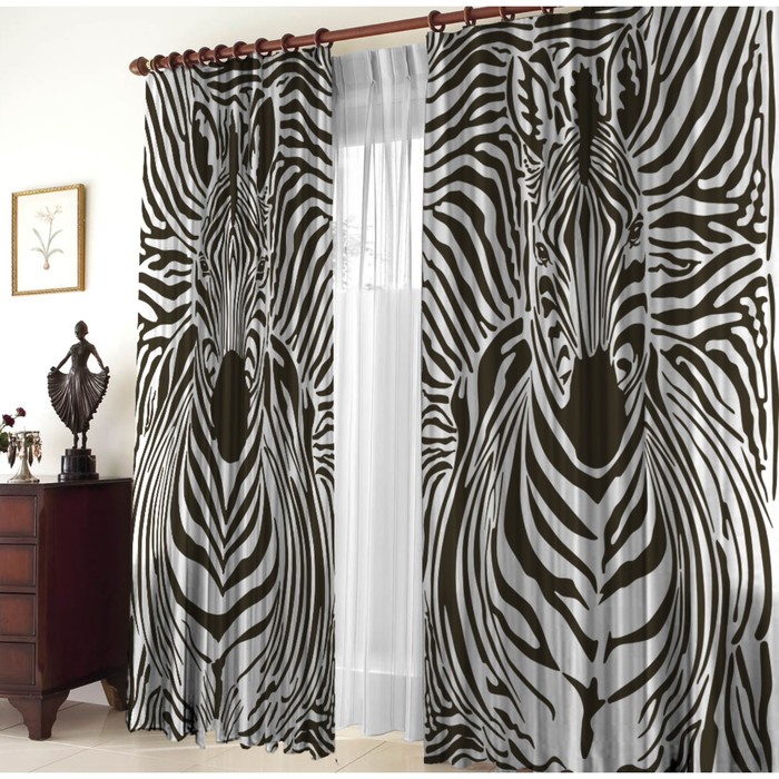 Комплект штор "Зебра", размер 150х270 см-2 шт., габардин