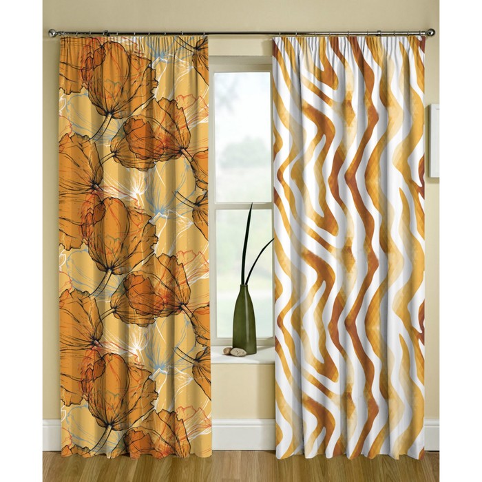 Комплект штор "Этно", размер 150х270 см-2 шт., габардин