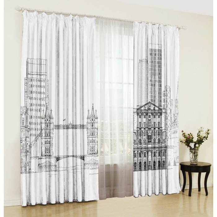 Комплект штор "Штрих", размер 150х270 см-2 шт., габардин