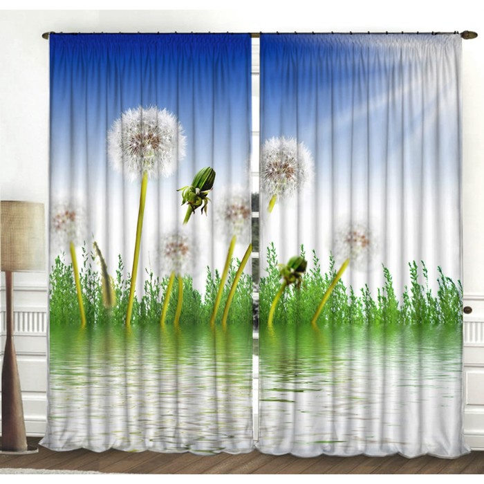 Комплект штор "Воздушный одуванчик", размер 150х270 см-2 шт., габардин