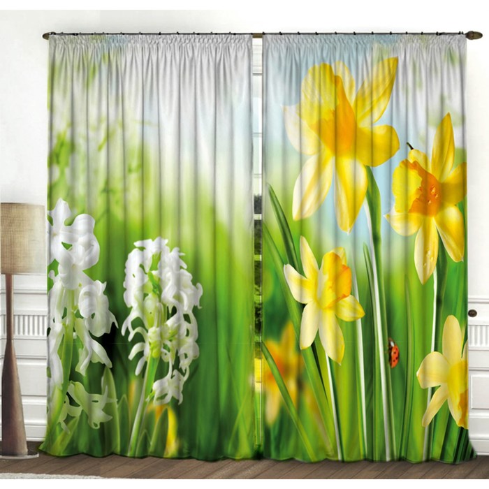 Комплект штор "Первоцвет", размер 150х270 см-2 шт., габардин