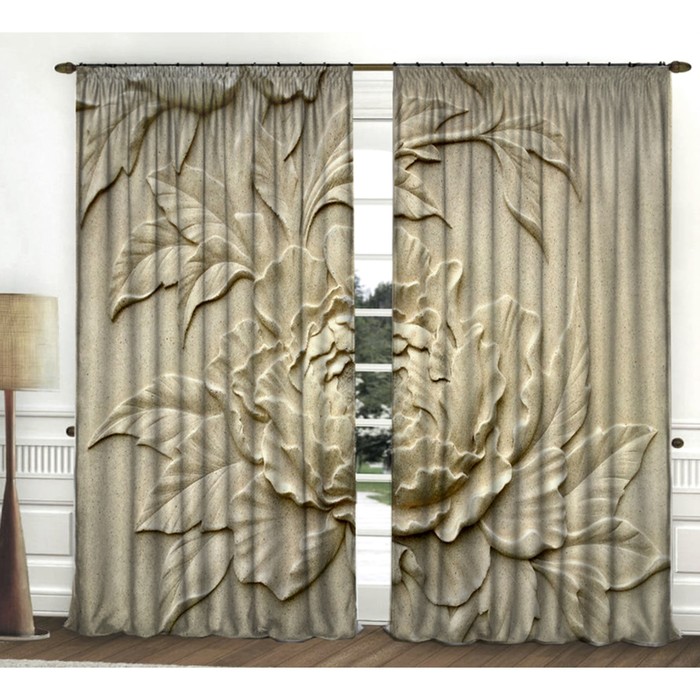 Комплект штор "Силуэт 2", размер 150х270 см-2 шт., габардин