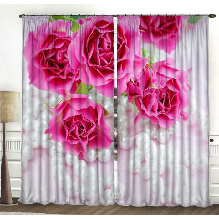 Комплект штор "Фуксия", размер 150х270 см-2 шт., габардин