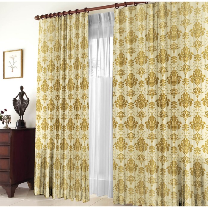 Комплект штор "Честер", размер 150х270 см-2 шт., цвет бежевый, габардин