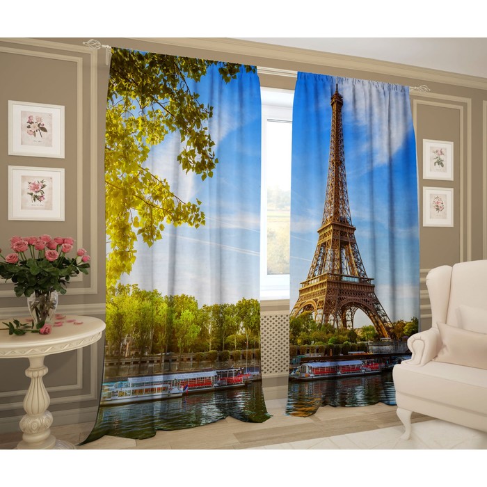 Комплект штор "Город мечты", размер 145х267 см-2 шт., сатэн